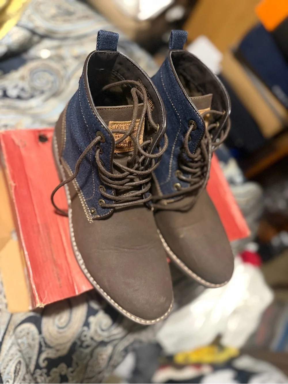 Men's Levis Brown Suede & Denim Chukka Boots